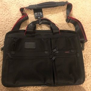 Black with Red Piping Tumi Computer Bag